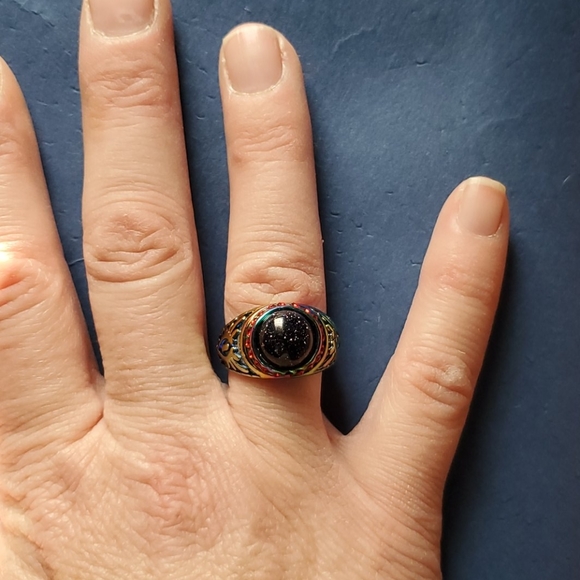 New Sunstone Sun Sitara Rainbow Hematite Ring. - Picture 6 of 14